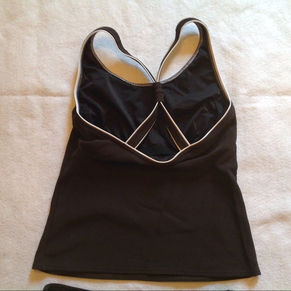 Lands End Tankini 4 6 Black Ribbed Skort Swimsuit - Picture 5 of 8